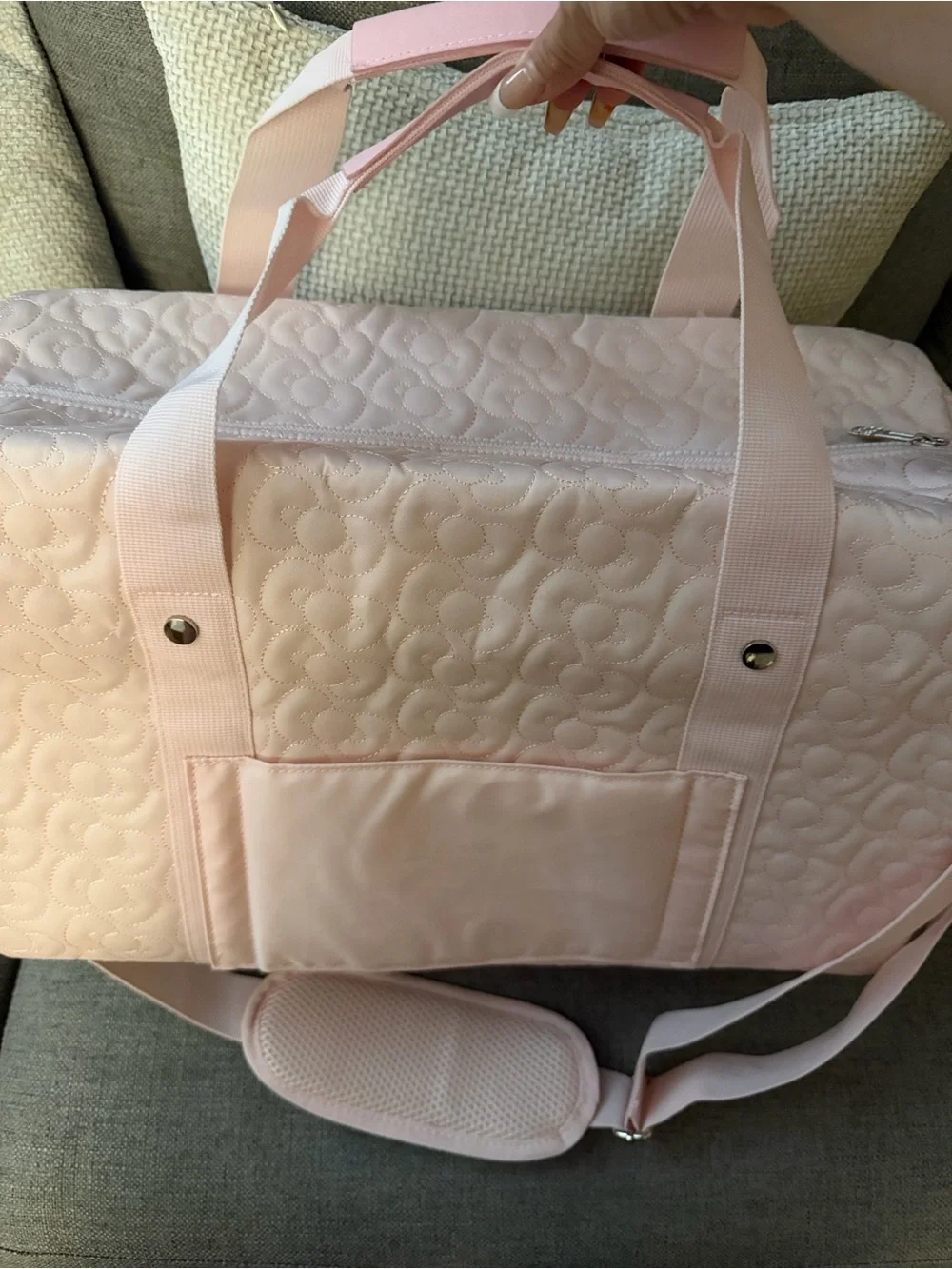 Hello Kitty Light Pink Quilted Tote with Plush Charm